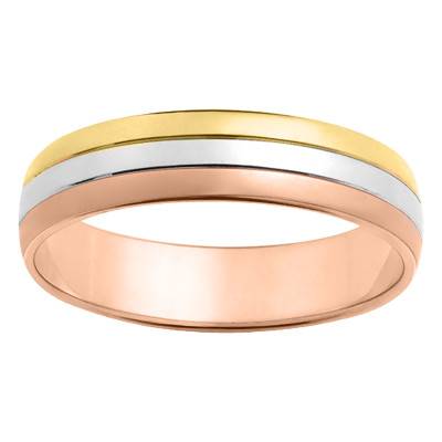 Jamanoba Standard Half-Dome 3-Gold 750 Wedding Ring, 5 mm Width - Maison Girard