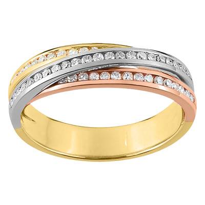 Alliance Iva en 3 Ors 375 & Diamants, Largeur 5,60 mm - Maison Girard