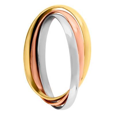 Alliance Demi-Jonc Allégée en 3 Ors 375, Largeur 2 mm - Amore