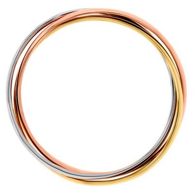 Alliance Demi-Jonc Allégée en 3 Ors 375, Largeur 2 mm - Amore