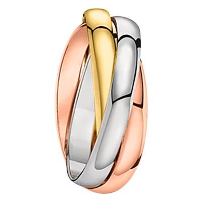 Standard Interlaced 750/1000 3-Gold Wedding Ring, Width 3 mm - Fair'Belle