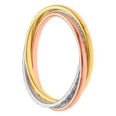 Alliance Croisée Diamantée en 3 Ors 750, Largeur 1,50 mm - Fair'Belle