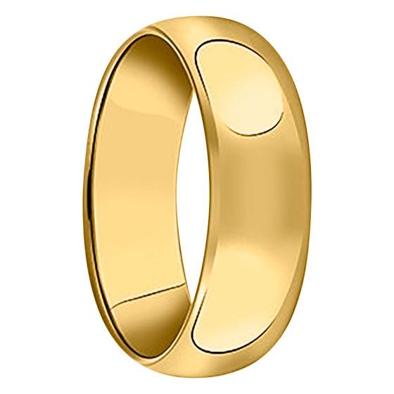 Alliance Demi-jonc Plaqué Or 18K – Largeur 6 Mm, Taille 61 – Vintage, Made In France – Neuf Avec étiquettes