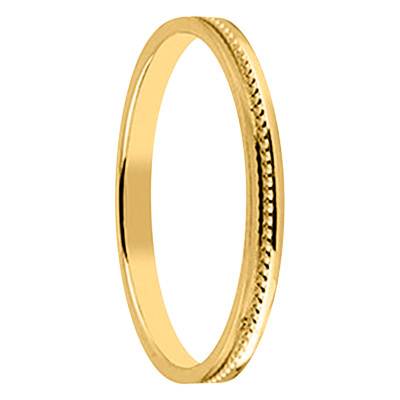 Alliance Ruban Standard Perlée en Or Jaune 750, Largeur 2 mm - Gaïa