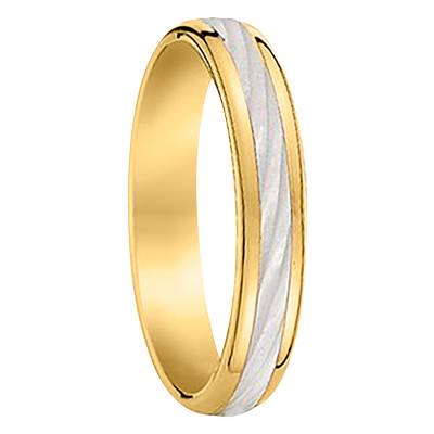 Alliance Matée en 2 Ors 750, Largeur 4 mm - Gaïa