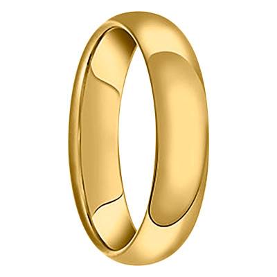 Alliance Demi-Jonc Bombée en Or Jaune 750, Largeur 4,50 mm - Fair'Belle