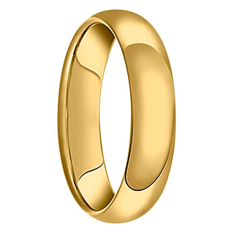 750 Yellow Gold Domed Comfort Half-Round Wedding Ring, Width 4.50 mm - Fair'Belle