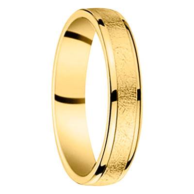 Alliance Ruban Confort Givrée en Or Jaune 750, Largeur 5 mm - Gaïa