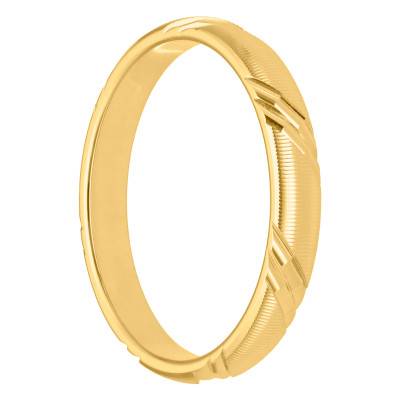750 Yellow Gold Matte Fancy Half-Dome Standard Wedding Ring, Width 3 mm - Fair'Belle