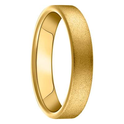 Alliance Ruban Confort Sablée en Or Jaune 750, Largeur 4 mm - Gaïa