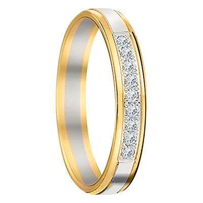 Alliance en 2 Ors 750 & Diamants 0,153 ct, 3,50 mm - Gaïa
