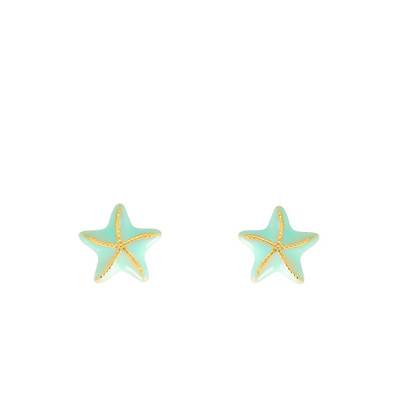 Yellow Gold 375 Children's Starfish Stud Earrings - Bambins