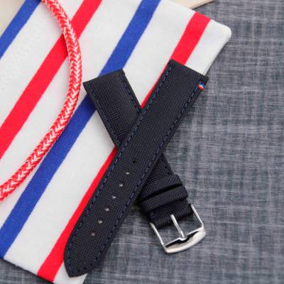 Bracelet de montre Port Louis Toile Seaqual Navy Foncé - Avel & Men