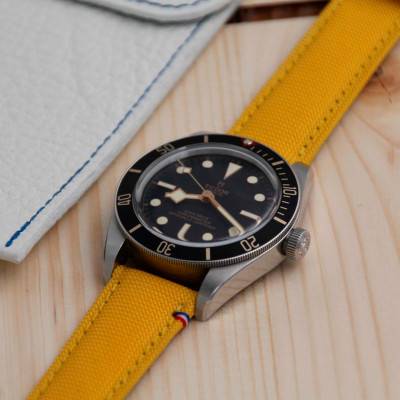 Bracelet de montre Port Louis Toile Seaqual Jaune - Avel & Men