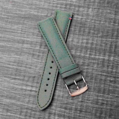 Bracelet de montre Port Louis Toile Seaqual Vert Tempête - Avel & Men