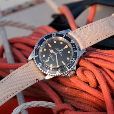 Bracelet de montre Port Louis Toile Seaqual Blanc Lin - Avel & Men