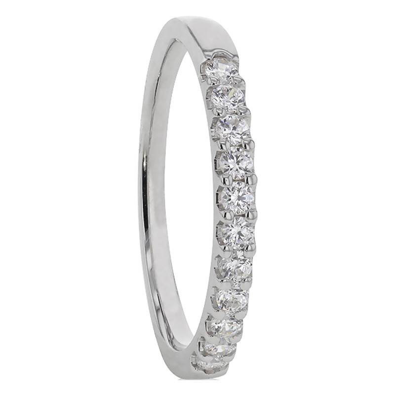 Audley 18K White Gold Half Eternity Comfort-Fit Wedding Ring & G/SI2 Diamonds 0.30 ct - Alliantine