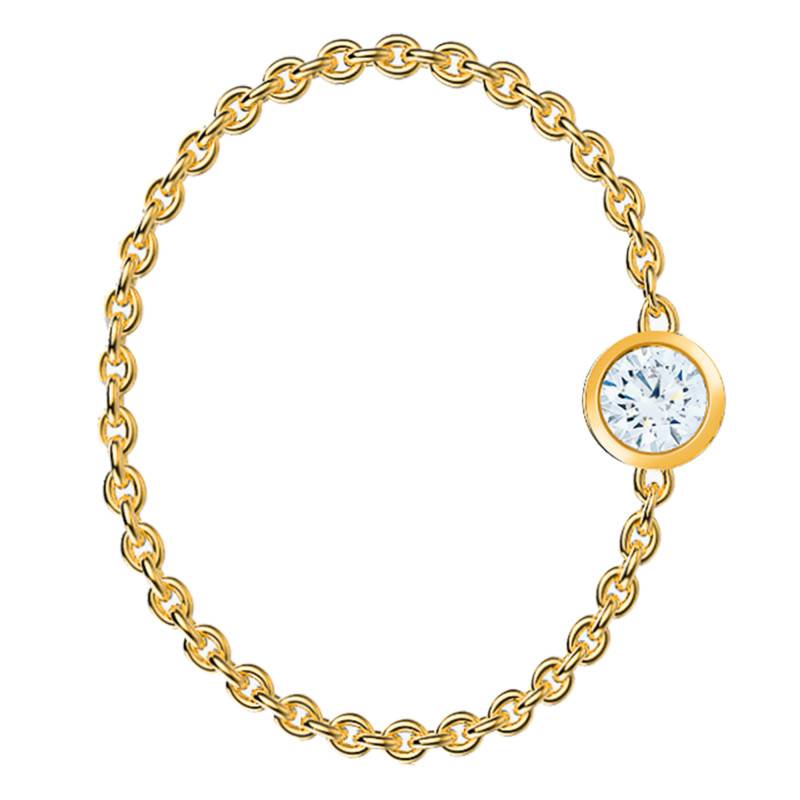 750 Yellow Gold & Diamond 0,09ct G/VS1 Chain Ring - Ocarat