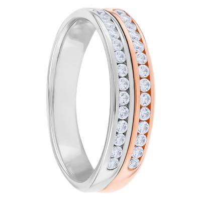 Alliance Eloïse en Ors Blanc et Rose 750 & DIamants 0,30 ct - Alliantine