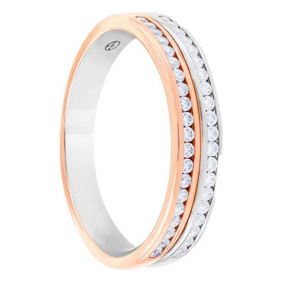 Alliance Eloïse en Ors Blanc et Rose 750 & DIamants 0,20 ct - Alliantine