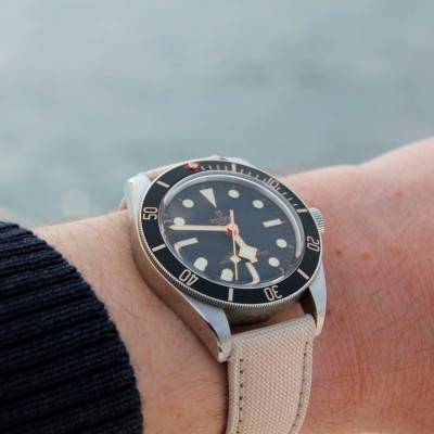 Bracelet de montre Larmor Plage Toile Seaqual Blanc Lin - Avel & Men