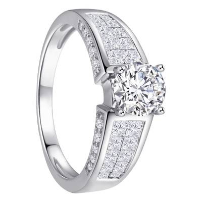 Bague Diamant Certifié IGI 0,38 ct HSI et Diamants 0,83 ct en Or Blanc 750 - Divine