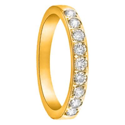 Cordélia 750/1000 Yellow Gold & G/SI2 0.25ct Diamond Half Eternity Comfort Fit Band - Alliantine