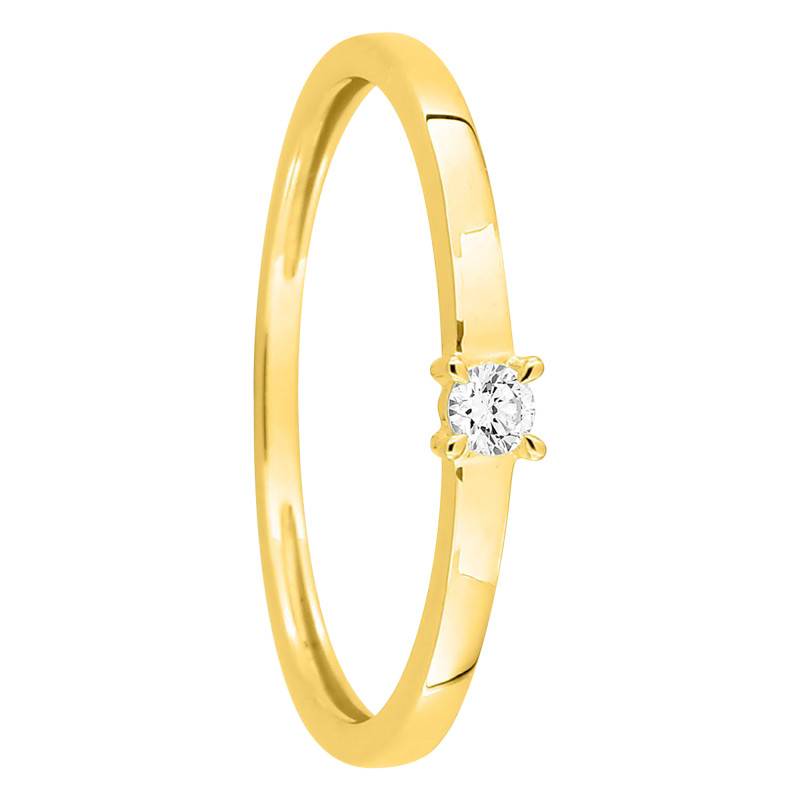 375 Yellow Gold & Lab-Grown Synthetic Diamond Solitaire Ring, 0.05 ct to 0.25 ct - Emanessence