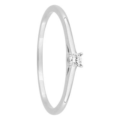 Bague Solitaire en Or Blanc 375 et Diamant Synthétique 0,05 ct à 0,25 ct - Emanessence