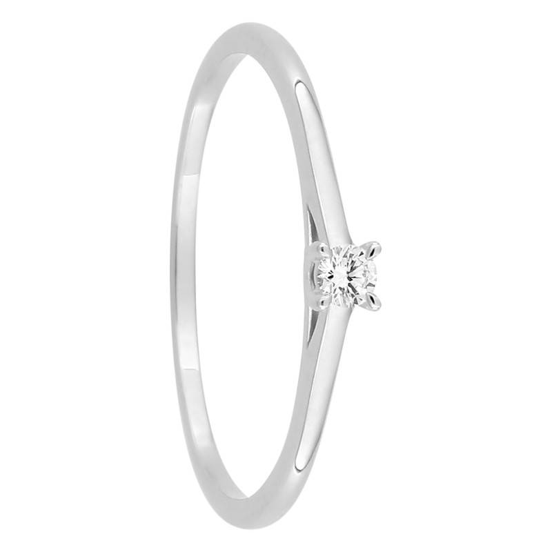 375/1000 White Gold Solitaire Ring with Lab-Grown Diamond 0.05 ct to 0.25 ct - Emanessence