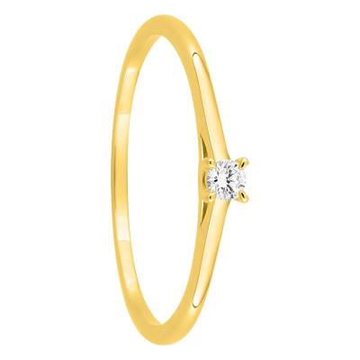 Bague Solitaire en Or Jaune 375 et Diamant Synthétique 0,05 ct à 0,25 ct - Emanessence