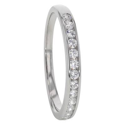 White 750/1000 Gold Half Eternity Band Anténor & Diamonds 0,20 ct - Alliantine