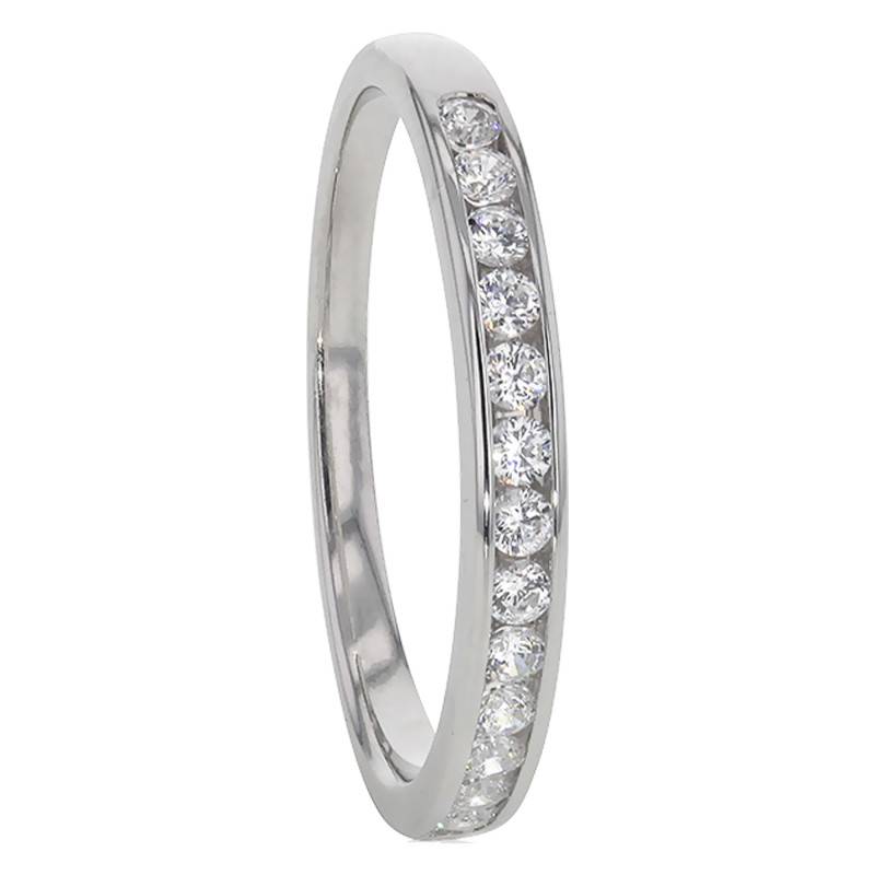 White 750/1000 Gold Half Eternity Band Anténor & Diamonds 0,20 ct - Alliantine