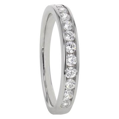 Anténor wedding ring Half Eternity Band in 750 White Gold & 0.50 ct Diamonds - Alliantine