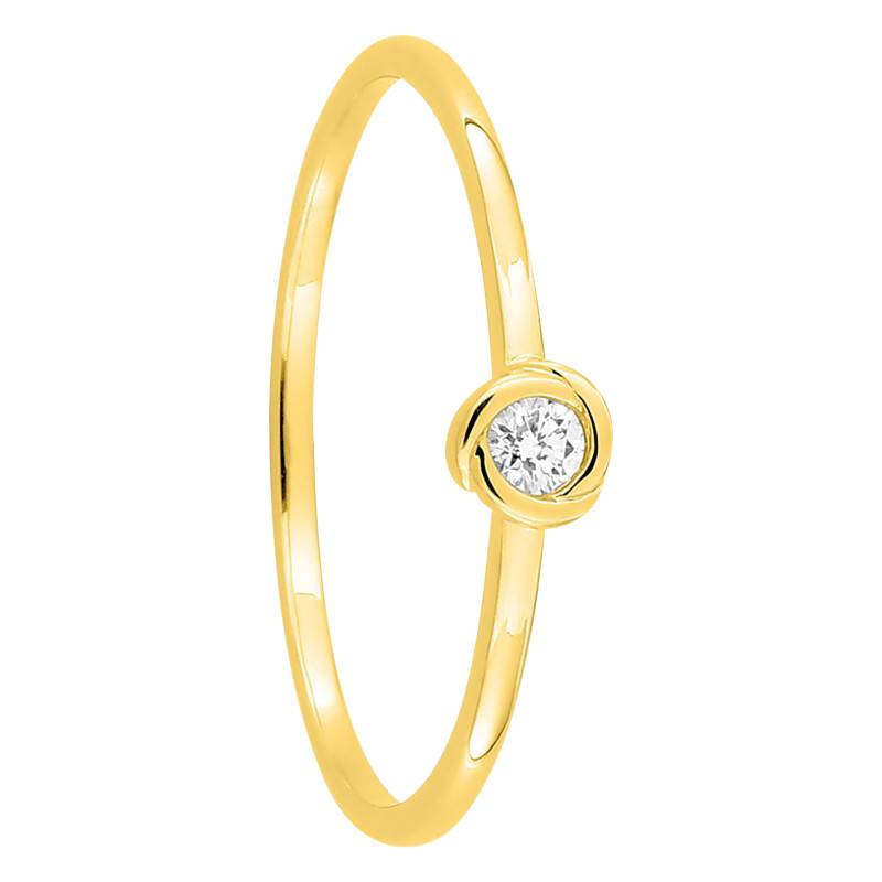 375 Yellow Gold & Lab-Grown Synthetic Diamond Solitaire Ring, 0.05 ct to 0.25 ct - Emanessence