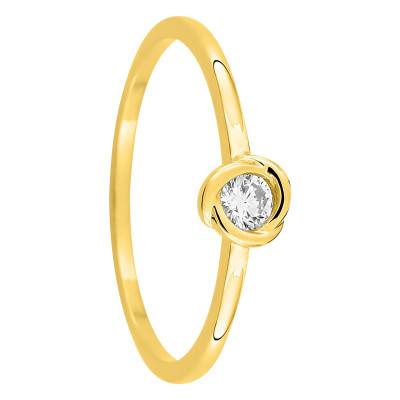 375 Yellow Gold & Lab-Grown Synthetic Diamond Solitaire Ring, 0.05 ct to 0.25 ct - Emanessence