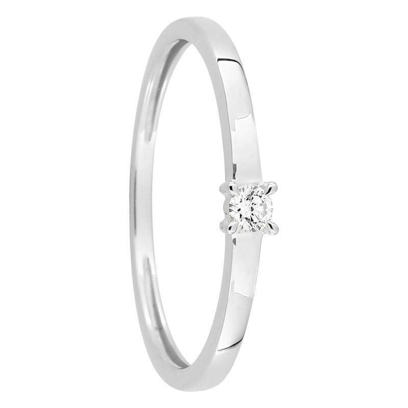 375/1000 White Gold & Lab-Grown Diamond Solitaire Ring 0.05 ct to 0.25 ct - Emanessence