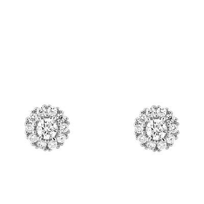 375 White Gold Stud Earrings & Lab-Grown Diamonds 0,11 ct to 0,74 ct - Emanessence