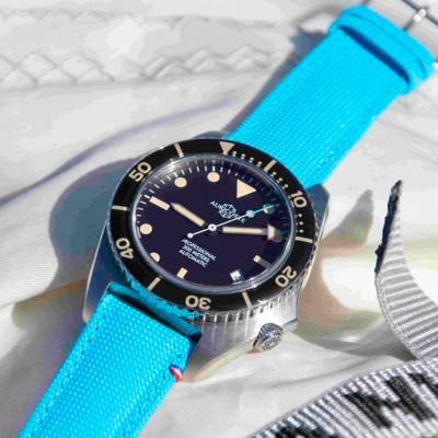 Bracelet de montre Port Louis Toile Seaqual Bleu Turquoise - Avel & Men