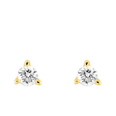 Boucles d'oreilles en Or Jaune 375 & Diamants Synthétiques 0,10 ct à 0,50 ct - Emanessence