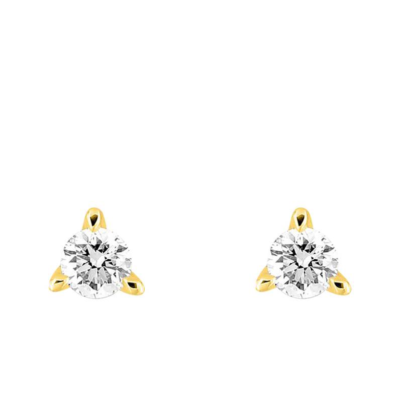 375/1000 Yellow Gold & Synthetic Diamond 0,10 ct to 0,50 ct Stud Earrings - Emanessence