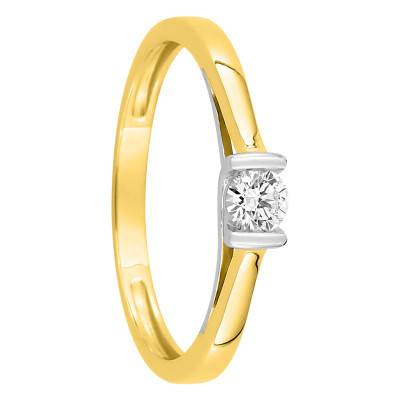 Two-Tone 375 Gold Solitaire Ring & Lab-Grown Diamond 0,10 ct to 0,25 ct - Emanessence