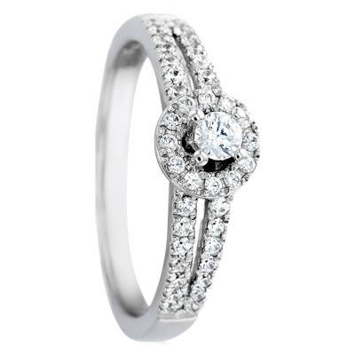 Bague Mimoza Or Blanc 750 & Diamants 0,10ct - Alliantine