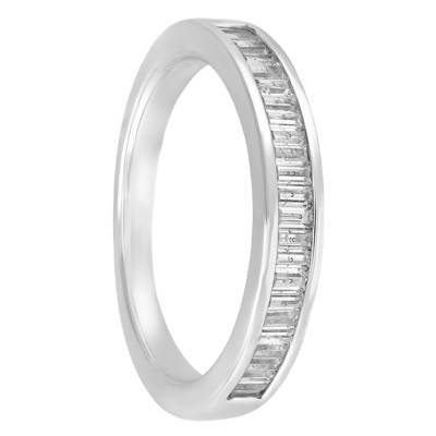 Alliance Ruban Confort Donna en Platine & Rail de Diamants 0,60 ct, Largeur 3,5 mm - Alliantine
