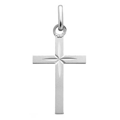 Croix Étoilée 13 x 20 mm Or Blanc 750 - Augis