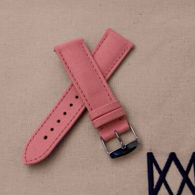 Bracelet de montre Larmor Plage en toile Seaqual soft pink - Avel & Men