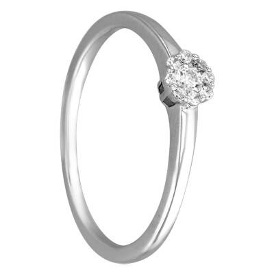 Bague Solitaire Valentin, Diamant 0,10 ct & Or Blanc 375 - Alliantine