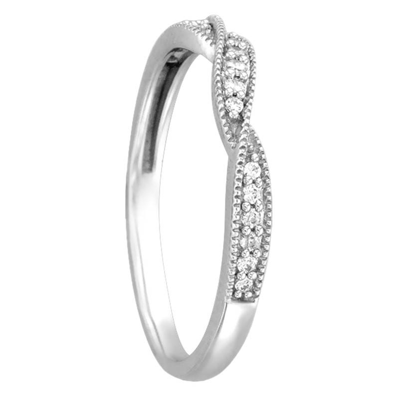 Audrey Comfort-Fit Wedding Ring in 375 White Gold & Diamond - Alliantine