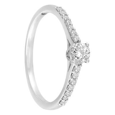 Bague Solitaire Hélia, Diamant GSI2 0,20 ct & Or Blanc 750 - Alliantine