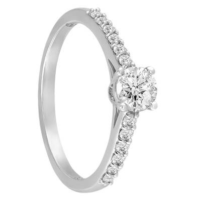 Bague Solitaire Hélia, Diamant GSI2 0,33 ct & Or Blanc 750 - Alliantine